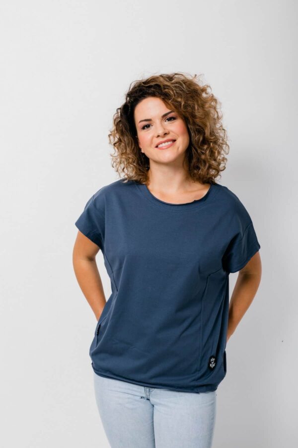 Ženska majica Casual dupli porub Insignia blue
