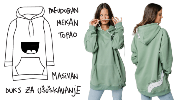 Škrabac oversize duks sa kapuljačom