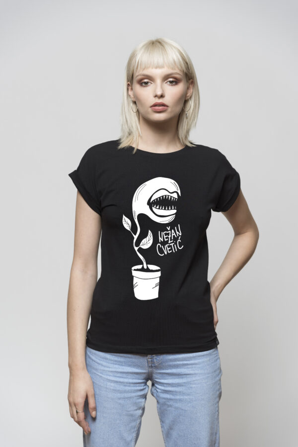 Majica Nežan cvetić crna