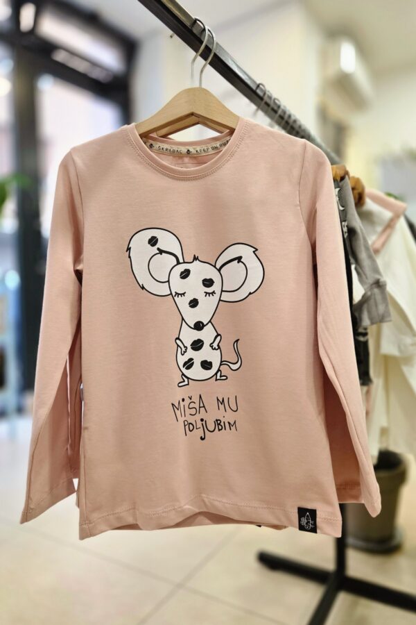 Dečija majica dugi rukav Miša mu poljubim